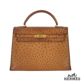 Hermes Exotic Ostrich 32 cm Vintage Kelly Handbag Hermes Exotic Ostrich 32 cm Vintage Kelly Handbag